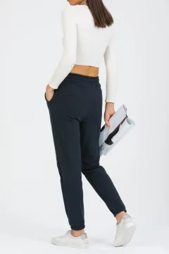 بنطال رياضي نسائي باللون الأزرق الداكن - Фото 5