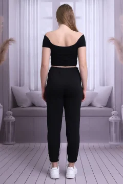 بنطال رياضي أسود عالي الخصر للسيدات - Фото 4