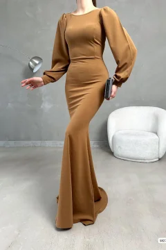 فستان طويل باللون البنى - Фото 2