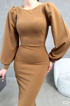 فستان طويل باللون البنى - Фото 8