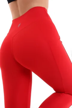 Women's red double pocket sweatpants - Фото 1