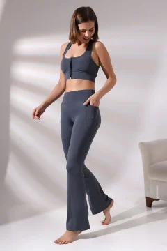 Women's High Waist Smoking Pants - Фото 1