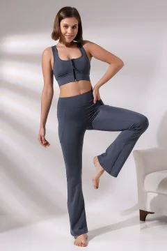 بنطال نسائي مدخن عالي الخصر - Фото 6