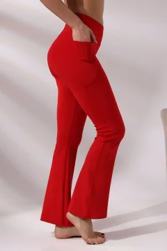 بنطال نسائي رياضي باللون الاحمر - Фото 5
