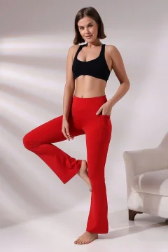 بنطال نسائي رياضي باللون الاحمر - Фото 2