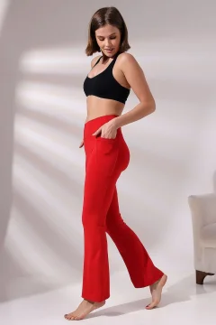 Women's red sweatpants - Фото 1
