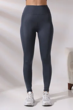 بنطال رياضي نسائي رمادي عالي الخصر - Фото 8