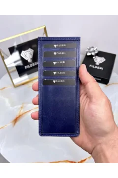 محفظة جلدية باللون الازرق الداكن - Фото 7