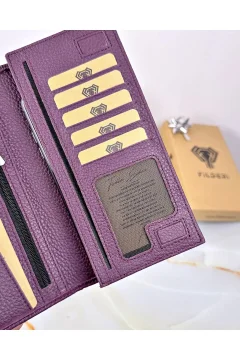 محفظة جلدية اللون أرجواني - Фото 5