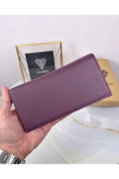 محفظة جلدية اللون أرجواني - Фото 3