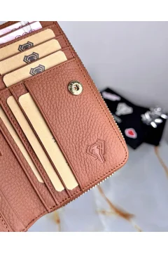 محفظة نسائية فاخرة اللون برتقالي - Фото 4