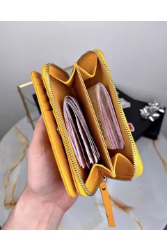 محفظة نسائية فاخرة اللون أصفر - Фото 3