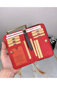 محفظة نسائية فاخرة اللون أحمر - Фото 2