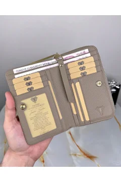 محفظة نسائية فاخرة اللون كريم - Фото 2