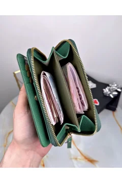 محفظة نسائية فاخرة اللون أخضر - Фото 3