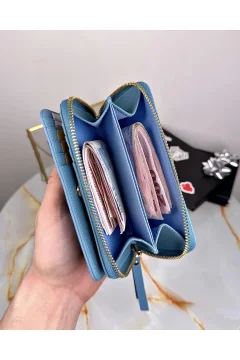 محفظة نسائية فاخرة اللون أزرق - Фото 3