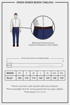 حزام جينز رياضي للرجال من الجلد الطبيعي - Фото 5