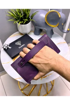 محفظة هاتف نسائيه من الجلد الطبيعي - Фото 3