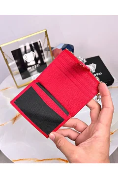 حامل بطاقات من الجلد الطبيعي وخطاف مفاتيح - Фото 4