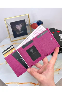 محفظة من الجلد الطبيعي حامل بطاقات - Фото 2