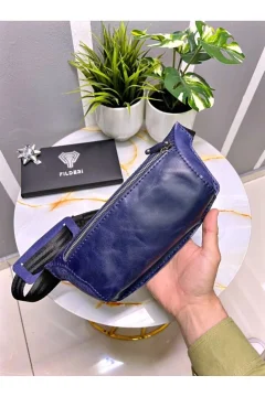 Genuine Leather Unisex Cross Body Bag - Фото 1