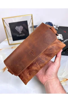 Genuine Leather Premium Men's Handbag - - Фото 1