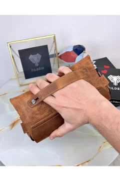 حقيبة يد رجالية من الجلد الطبيعي الفاخر - Фото 2