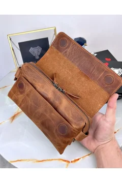 حقيبة يد رجالية من الجلد الطبيعي الفاخر - Фото 3