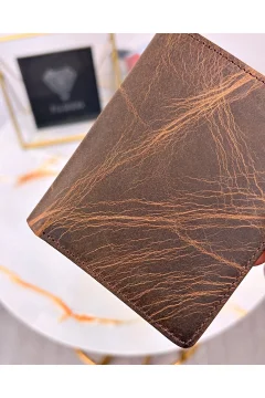 محفظة رقيقة من الجلد الطبيعي ماركة براون - Фото 4
