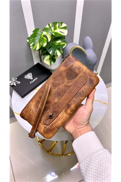 Handbag Genuine Leather Hazelnut Color with Hand Band - Фото 1