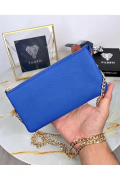 Women's genuine leather bag with chain - Фото 1
