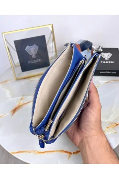 حقيبة نسائية من الجلد الطبيعي بسلسلة - Фото 2