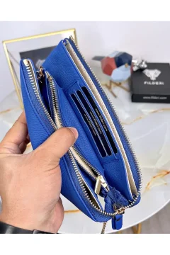 حقيبة نسائية من الجلد الطبيعي بسلسلة - Фото 5