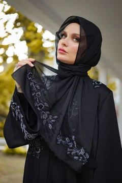 عباية سوداء مرصعة بالكريستال - Фото 7