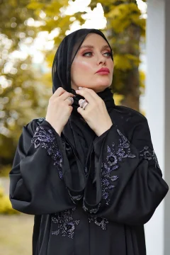 عباية سوداء مرصعة بالكريستال - Фото 6