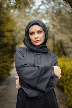 Silk Crepe Black Ferace (Abaya Only) - Фото 1