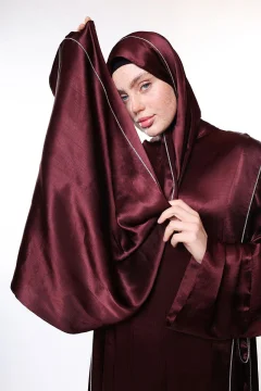 فستان حجاب عنابي فاخر - Фото 7