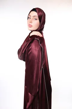 فستان حجاب عنابي فاخر - Фото 6