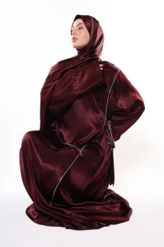 Luxury Burgundy Hijab Dress (Shawl Gift) - Фото 1