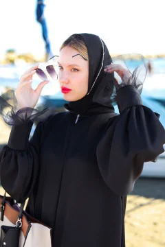 فستان سهرة لون أسود (مقاس كبير) - Фото 7