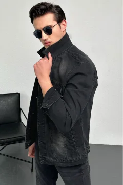 جاكيت جينز رجالي رمادي - Фото 8