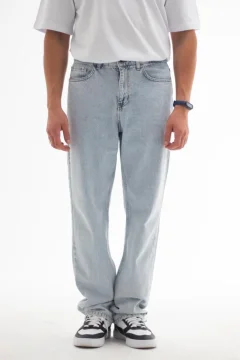 بنطال جينز رجالي أزرق فضفاض - بدون ليكرا - Фото 5