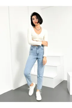 جينز نسائي عالي الخصر - Фото 5