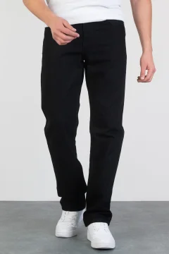 بنطال جينز رجالي أسود مستقيم - Фото 7