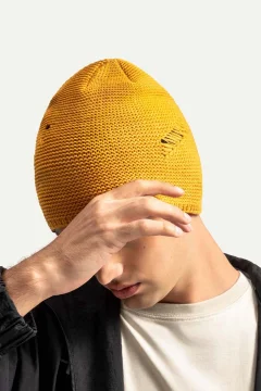قبعة صوفية للجنسين باللون الاصفر - Фото 3