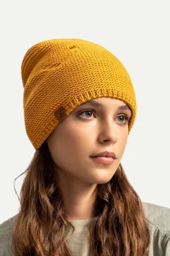 قبعة صوفية للجنسين باللون الاصفر - Фото 4