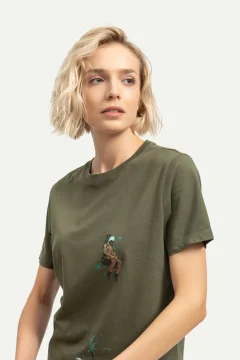 t -shirtللجنسين كبير الحجم لون رمادي بتصميم مميز - Фото 9