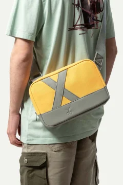 حقيبة كتف للجنسين باللون الاصفر - Фото 3