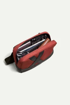 حقيبة كتف للجنسين باللون الخمري الفاخر - Фото 9