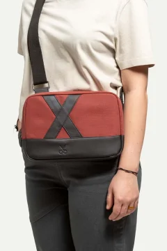 حقيبة كتف للجنسين باللون الخمري الفاخر - Фото 4